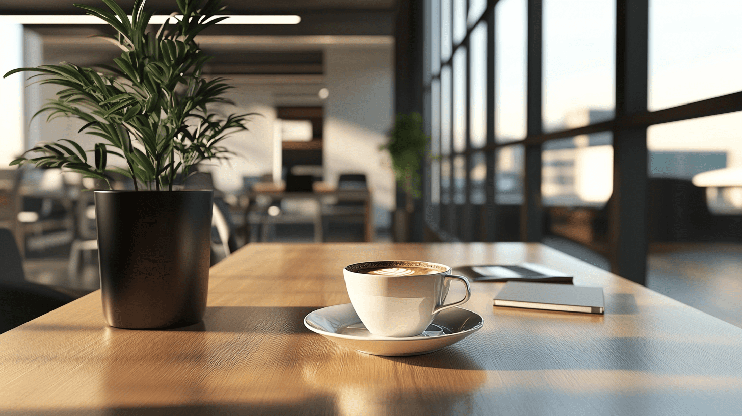 u7685796936_Coffee_break_in_office_--ar_169_--v_6.1_a9d04489-6293-4539-9991-337b8a34df00_0